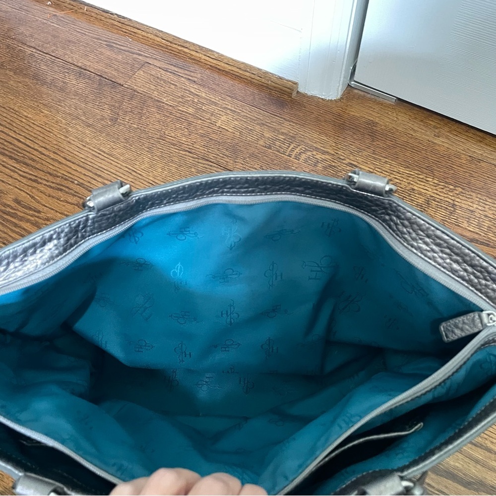 Cole Haan Metallic Silver Double Strap Handbag - Picture 12 of 16